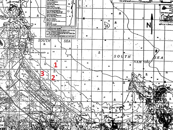 Đọc bản đồ tự nhiên vịnh Dung Quất thấy rõ dòng hải lưu Bắc-Nam